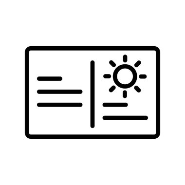 Kartpostal simgesi vektör illüstrasyonu 