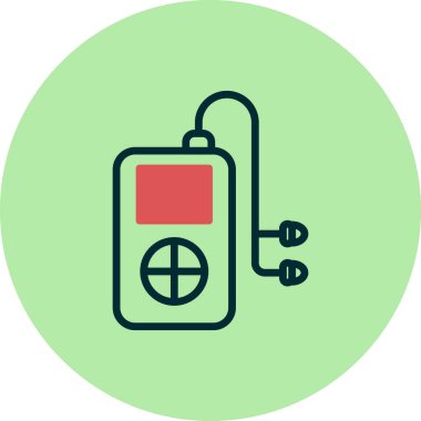 müzik çalar ikon vektör illüstrasyonu