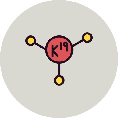 Potasyum element ikon vektör illüstrasyonu