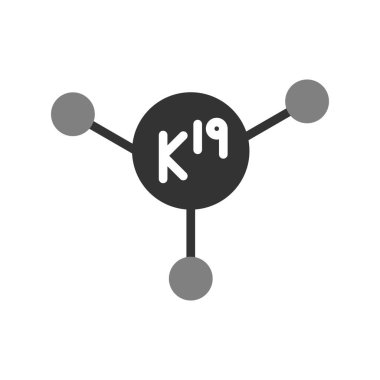 Potasyum element ikon vektör illüstrasyonu