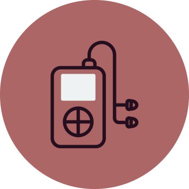 müzik çalar ikon vektör illüstrasyonu