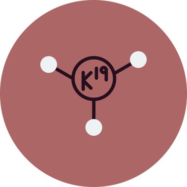 Potasyum element ikon vektör illüstrasyonu