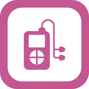 müzik çalar ikon vektör illüstrasyonu