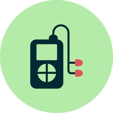 müzik çalar ikon vektör illüstrasyonu