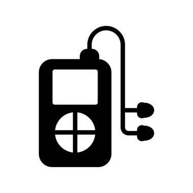 müzik çalar ikon vektör illüstrasyonu