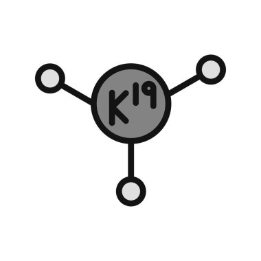 Potasyum element ikon vektör illüstrasyonu