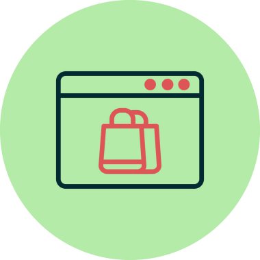 Çevrimiçi Dükkan simgesi vektör çizimi