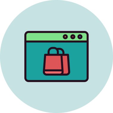 Çevrimiçi Dükkan simgesi vektör çizimi