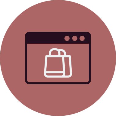 Çevrimiçi Dükkan simgesi vektör çizimi