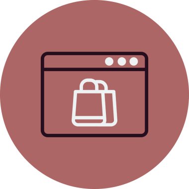 Çevrimiçi Dükkan simgesi vektör çizimi