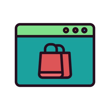 Çevrimiçi Dükkan simgesi vektör çizimi