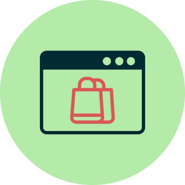 Çevrimiçi Dükkan simgesi vektör çizimi