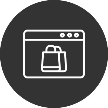 Çevrimiçi Dükkan simgesi vektör çizimi