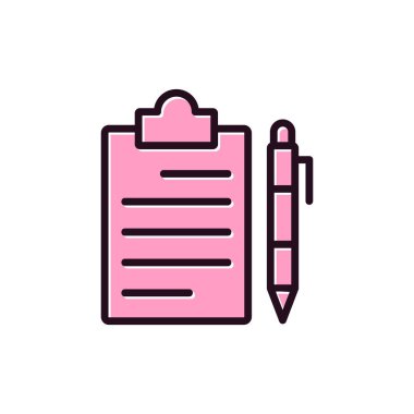 Kalem ikonlu pano. vektör illüstrasyonu 