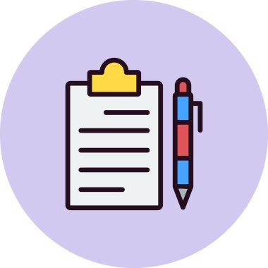 Kalem ikonlu pano. vektör illüstrasyonu 