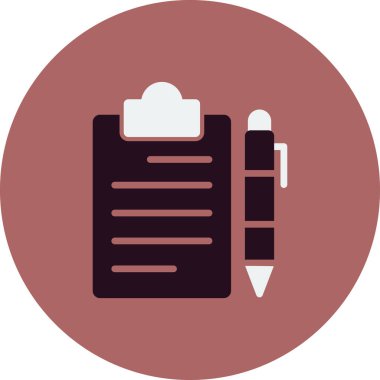 Kalem ikonlu pano. vektör illüstrasyonu 