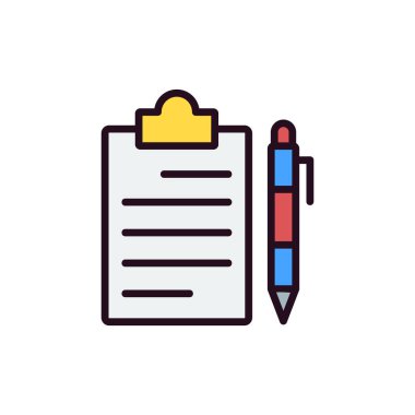 Kalemle kontrol listesi. Web simgesi basit tasarım