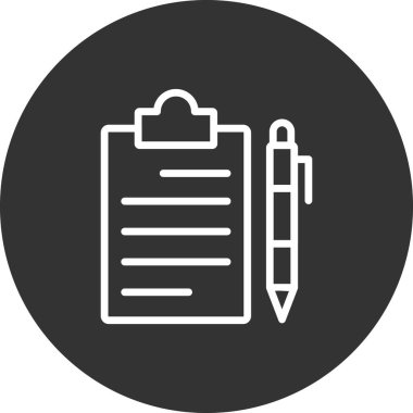 Kalemle kontrol listesi. Web simgesi basit tasarım