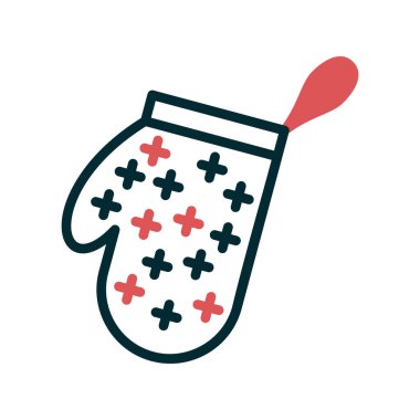 Fırın eldiveni düz vektör simgesi