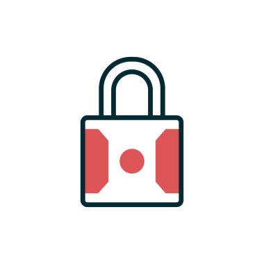 asma kilit ikon vektör çizimi