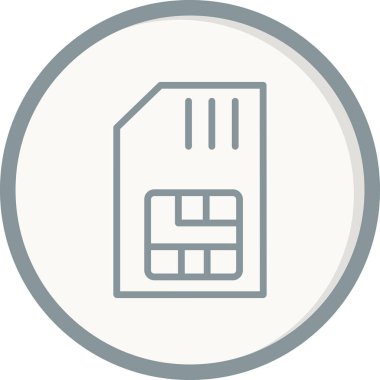 sim kart simgesi vektör illüstrasyonu