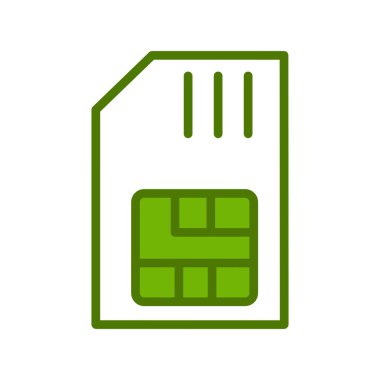 sim kart simgesi vektör illüstrasyonu