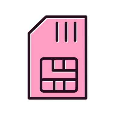 sim kart simgesi vektör illüstrasyonu