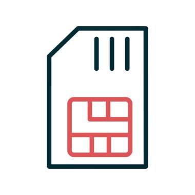 sim kart simgesi vektör illüstrasyonu