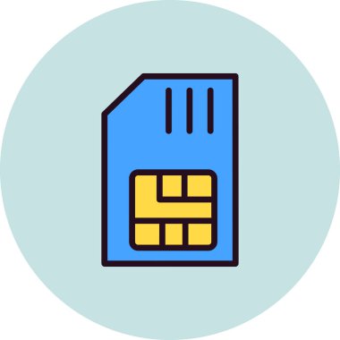 sim kart simgesi vektör illüstrasyonu