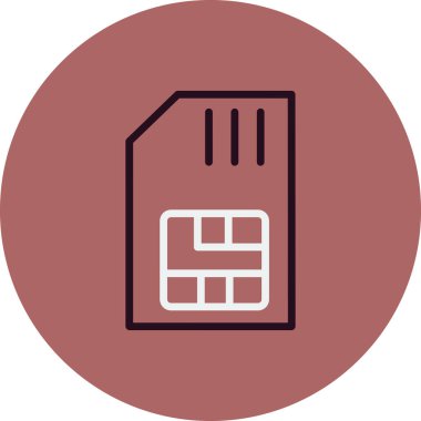 sim kart simgesi vektör illüstrasyonu