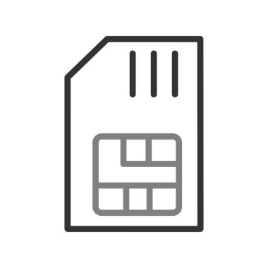 sim kart simgesi vektör illüstrasyonu