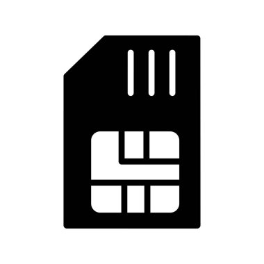 sim kart simgesi vektör illüstrasyonu