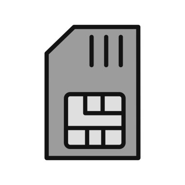 sim kart simgesi vektör illüstrasyonu