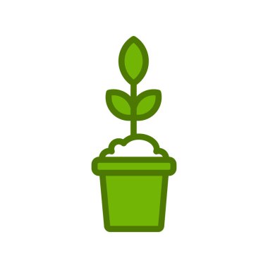 bitki saksısı ikon vektör çizimi tasarımı