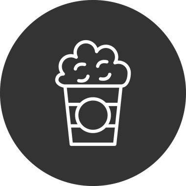 patlamış mısır simgesi, vektör illüstrasyonu