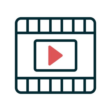 Video oynatıcı ikon vektör illüstrasyonu