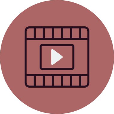 Video oynatıcı ikon vektör illüstrasyonu