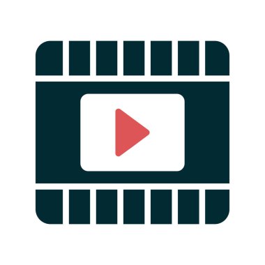 Video oynatıcı ikon vektör illüstrasyonu