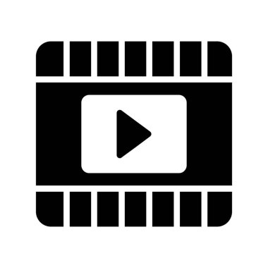 Video oynatıcı ikon vektör illüstrasyonu