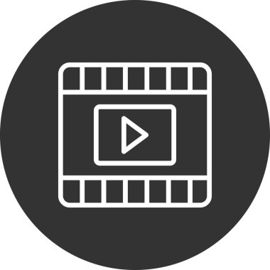 Video oynatıcı ikon vektör illüstrasyonu