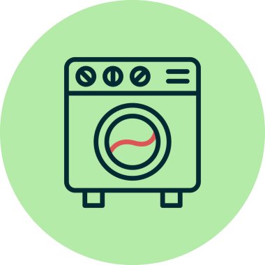 Çamaşır Makinesi. Web simgesi basit tasarım