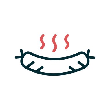 sosis simgesi vektör illüstrasyonu