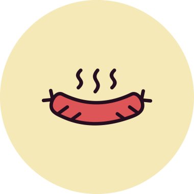 sosis simgesi vektör illüstrasyonu