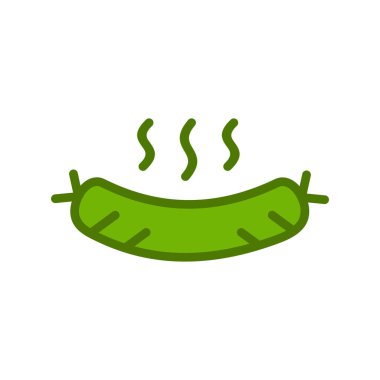 sosis simgesi vektör illüstrasyonu