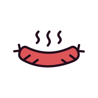 sosis simgesi vektör illüstrasyonu