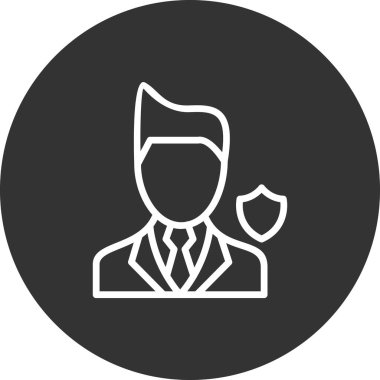 Güvenlik Şirketi Yöneticisi basit simge, vektör illüstrasyonu