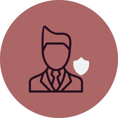 Güvenlik Şirketi Yöneticisi basit simge, vektör illüstrasyonu