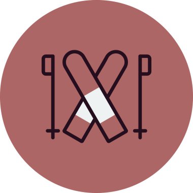 Kayak simgesi, vektör çizimi