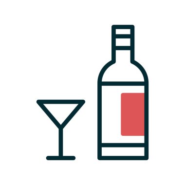 Alkol basit simgesi, vektör illüstrasyonu