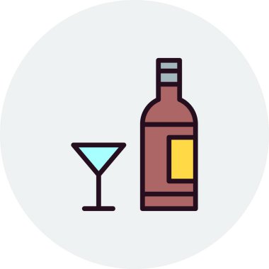 Alkol basit simgesi, vektör illüstrasyonu